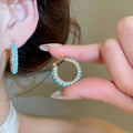 Summer Dopamine Faux Pearl Beaded Star Zircon Ear Cuff Earrings Playful Vacation Style view 4