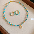 Summer Dopamine Faux Pearl Beaded Star Zircon Ear Cuff Earrings Playful Vacation Style view 1