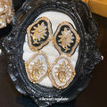 French Vintage Alloy Rhinestone Geometric Flower Stud Earrings Elegant Light Luxury Jewelry view 4