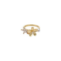 Korean Rhinestone Cat Eye Stone Flower Ring For Women view 5