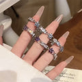 Light Luxury Copper Zircon Flower Clasp Bangle Elegant Fashion Floral Bracelet view 4