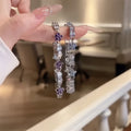 Light Luxury Copper Zircon Flower Clasp Bangle Elegant Fashion Floral Bracelet view 3