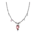 Light Luxury Zircon Strawberry Faux Pearl Necklace And Stud Earrings Jewelry Set view 5