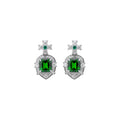 Light Luxury Copper Zircon Square Jewelry Set With Bracelet Necklace And Stud Earrings view 5