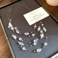 Light Luxury Multi Layer Pearl Necklace With Artificial Crystal Geometric Summer Vacation Choker view 2