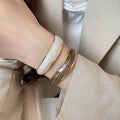 European Style Copper Enamel Geometric Open Bangle For Women Fashion Statement Jewelry view 3