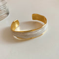 European Style Copper Enamel Geometric Open Bangle For Women Fashion Statement Jewelry view 4