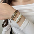 European Style Copper Enamel Geometric Open Bangle For Women Fashion Statement Jewelry view 1
