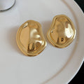European American Style Iron Oval Necklace And Stud Earrings Jewelry Set For Women Statement Collarbone Chain view 4