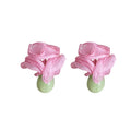 Chiffon Flower Resin Teardrop Drop Earrings With Silver Pins, Sweet Vacation Style Jewelry view 5