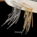 Light Luxury Iron Geometric Stone Chain Tassel Brooch For Elegant Clothing Accessories view 2