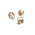 European American Style Pearl Alloy Open Ring For Women Irregular Geometric Minimalist Luxe Design view 5