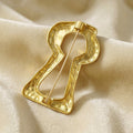 Matte Gold Alloy Irregular Ring Brooch For Suits And Coats view 3