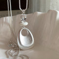 Korean Minimalist Alloy Geometric Bag Pendant Necklace Old Money Style Clavicle Chain For Women view 4