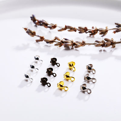 Coil Cord End Findings in Four Metal Finishes shown in the main product display