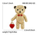 Alloy Rhinestone Bear Brooch Simple Unisex Lapel Pin For Clothing view 6