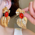 European Style Resin Heart Stud Earrings With Silver Pins, Statement Light Luxury Women's Jewelry view 1