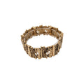 Vintage Ethnic Style Aged Metal Irregular Geometric Splice Bangle for Women view 5