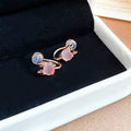 Cute Oval Cat Eye Stone Clip-on Earrings Minimalist Sweet Geometric Ear Cuff Jewelry For Women view 1