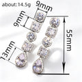 Premium Geometric Zircon Drop Earrings, Light Luxury Engagement Wedding Banquet Jewelry view 4