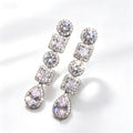 Premium Geometric Zircon Drop Earrings, Light Luxury Engagement Wedding Banquet Jewelry view 5