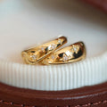 Minimalist Zircon Hoop Earrings With Delicate Four Point Star Inlay, Daily Classic Ear Jewelry view 3