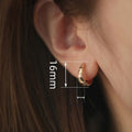 Minimalist Zircon Hoop Earrings With Delicate Four Point Star Inlay, Daily Classic Ear Jewelry view 4