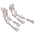 Korean Light Luxury Copper Waterdrop Heart Tassel Zircon Drop Earrings view 5