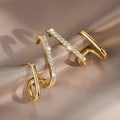 Micro Paved Zirconia Stud Earrings Vertical Bar Light Luxury Simple Casual Ear Jewelry view 5
