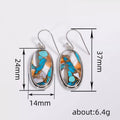 European American Vintage Oval Drop Earrings For Women, Hong Kong Style Sticker Theme Vacation Party Jewelry view 4