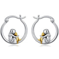 Cute Dog Leaning Ear Cuffs For Women, Niche Metal Oil Painting Style Fashion Jewelry Earrings view 2