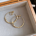 14K Gold Plated Metal Faceted Bead Geometric Round Clip-on Earrings For Women view 4