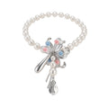 Light Luxury Crystal Bead Acrylic Pearl Floral Pendant Necklace For Women Vacation Style Choker view 5