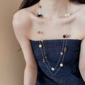 Light Luxury Double Layer Stone Geometric Bohemian Sweater Necklace For Women view 1