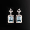 Sweet Square Zircon Cross Stud Earrings For Women, Petite Elegant Daily Wear Ear Jewelry view 5