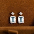 Sweet Square Zircon Cross Stud Earrings For Women, Petite Elegant Daily Wear Ear Jewelry view 3