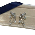 Light Luxury Star Zircon Faux Pearl Pendant Drop Earrings With Silver Posts For Women view 5
