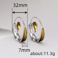 Circular Statement Earrings With Oil Painting Finish, Vacation Style Retro Geometric Jewelry view 4