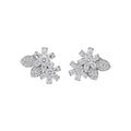 Copper Zircon Flower Leaf Stud Earrings For Women Light Luxury Summer Fashion Jewelry view 5