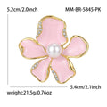 Enamel Alloy Five Petal Flower Brooch For Women Apparel view 6