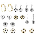 Soccer Ball Enamel Heart Rhinestone Stud Earrings For Women Sports Fan Theme Jewelry view 5