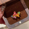 Sparkling Zircon Flower Open Ring For Women view 4