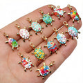 Colorful Enamel Turtle Alloy Pendant For DIY Jewelry Accessories, Bracelet Charms And Earrings view 2