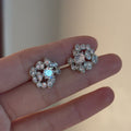 18K Gold Plated Copper Zircon Flower Clip-on Earrings, Light Luxury No-Piercing Ear Cuffs view 4