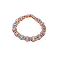 Sweet Dopamine Copper Bangle With Sparkling Zircon Square Geometric Light Luxury Design view 5