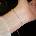 Sweet Dopamine Copper Bangle With Sparkling Zircon Square Geometric Light Luxury Design view 4