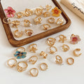 Enamel Starfish Flower Faux Pearl Ring Fashion OL Style Floral Statement Jewelry view 2