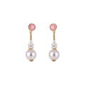 Vintage Round Imitation Pearl Drop Earrings With Silver Pin Geometric Light Luxury Style view 5