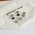 Elegant Korean Style Black White Mineral Stone Stainless Steel Studs For Women Men Earrings view 2