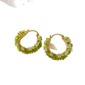 Dopamine Rose Flower Zircon Resin Hoop Earrings For Women Light Luxury OL Fashion Jewelry view 5